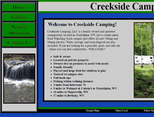 Tablet Screenshot of creeksidecampingllc.com